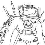 coloriage TV Man pour enfants à imprimer