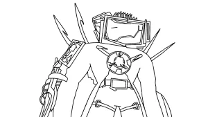 coloriage TV Man pour enfants à imprimer