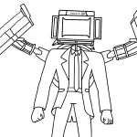 coloriage TV Man pour enfants