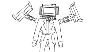 coloriage TV Man pour enfants