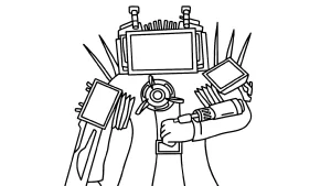 coloriage TV Man gratuit pour enfants