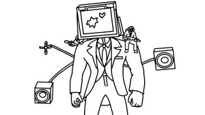 coloriage TV Man en ligne pour enfant