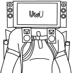 coloriage TV Man a imprimer gratuit