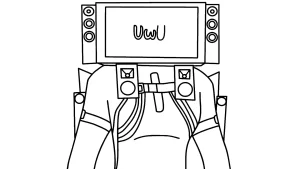 coloriage TV Man a imprimer gratuit