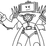 coloriage TV Man pour enfant de 3 ans