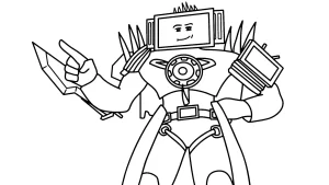 coloriage TV Man pour enfant de 3 ans