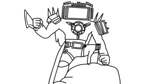 coloriage TV Man à imprimer pour enfant de 4 ans