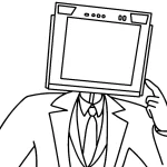 coloriage TV Man à imprimer pour enfant de 12 ans