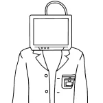 coloriage TV Man et découpage à imprimer