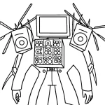 image de coloriage TV Man pour enfant