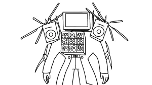 image de coloriage TV Man pour enfant