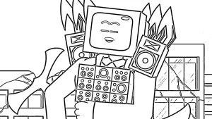imprimer coloriage TV Man