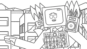 coloriage TV Man d