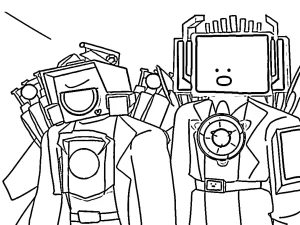 coloriage TV Man pour enfant de 5 ans
