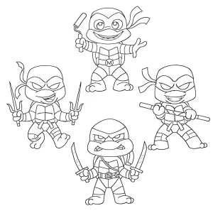 coloriage Tortue Ninja pour enfants à imprimer