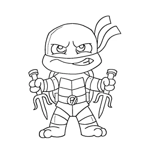 coloriage Tortue Ninja à imprimer pour enfant de 12 ans