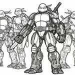coloriage Tortue Ninja pour enfants à imprimer