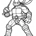 imprimer coloriage Tortue Ninja pour enfant