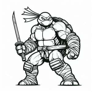 coloriage Tortue Ninja pour enfant de 5 ans