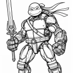 coloriage Tortue Ninja pour enfant de 3 ans