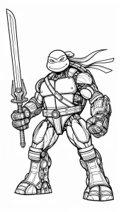 coloriage Tortue Ninja pour enfant de 3 ans