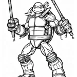 coloriage Tortue Ninja de pour enfants