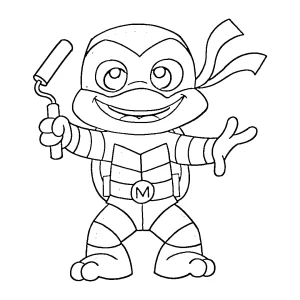 coloriage Tortue Ninja et découpage à imprimer