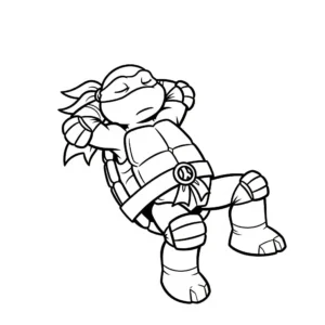 coloriage Tortue Ninja au repos à imprimer pour enfant de 12 ans