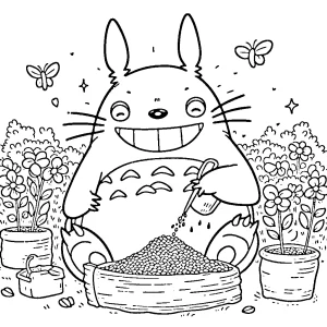 coloriage Totoro pour enfants a imprimer gratuit