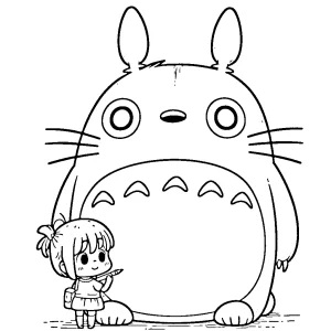 coloriage Totoro pour enfant de 3 ans