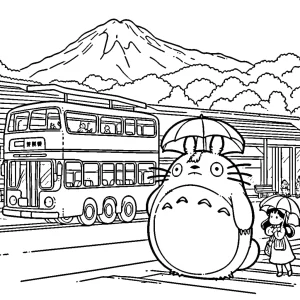 coloriage Totoro a imprimer pour enfant de 4 ans