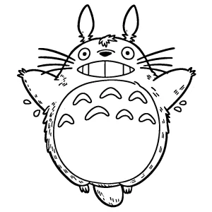 coloriage Totoro a imprimer pour enfant de 4 ans