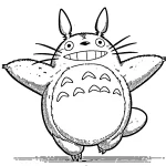 coloriage Totoro à imprimer pour enfant de 9 ans