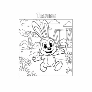 coloriage Trotro joue dans le jardin pour enfants a imprimer gratuit