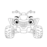 coloriage Un Quad de Face à imprimer pour enfant de 7 ans