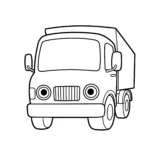 coloriage Un camion de face à imprimer pour enfant de 4 ans