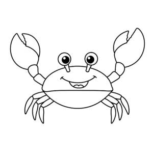 coloriage Un crabe heureux a imprimer