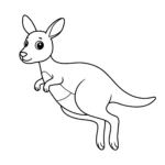 coloriage Un kangourou sauteur pour enfant de 6 ans