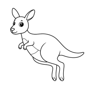 coloriage Un kangourou sauteur pour enfant de 6 ans