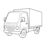 coloriage Un petit camion de livraison d