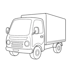 coloriage Un petit camion de livraison d