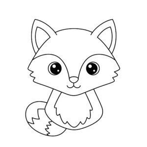 coloriage Un simple visage de renard de pour enfants
