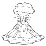coloriage Un volcan en éruption pour enfant de 3 ans