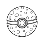 coloriage Une Poké Ball avec un motif simple gratuit pour enfants