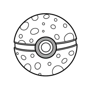 coloriage Une Poké Ball avec un motif simple gratuit pour enfants