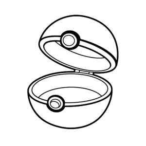 coloriage Une Poké Ball ouverte pour enfant gratuit