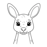 coloriage Visage de kangourou pour enfant