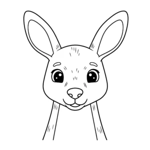 coloriage Visage de kangourou pour enfant