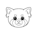 coloriage Visage de panda roux à imprimer pour enfant de 10 ans
