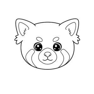 coloriage Visage de panda roux à imprimer pour enfant de 10 ans